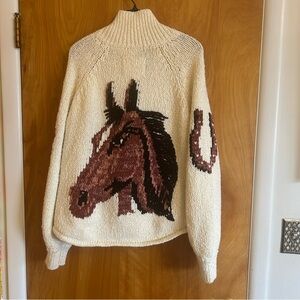 Pilcro Western Horse Graphic Cardigan